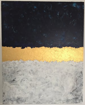 John Foppen - Symphony in D. Blue + Wh. + Gold........# K 05. XL . GROOT. kopen? Bied vanaf 189!