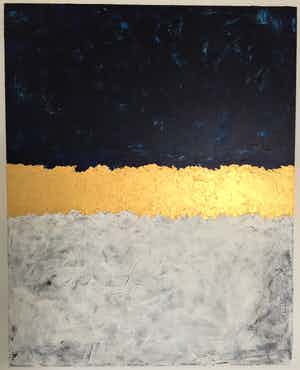 John Foppen - Symphony in D. Blue + Wh. + Gold........# K 05. XL . GROOT. verkocht voor € 189!