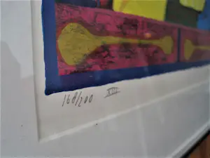 Clemens Briels - 2002- handgesigneerde expressionistische Zeefdruk "nr. 13" in originele lijst. kopen? Bied vanaf 43!