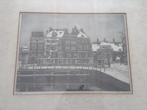 Tinus de Jongh - Stadsgezicht in de sneeuw (Amsterdam) kopen? Bied vanaf 40!