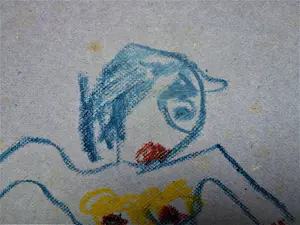 Anton Heyboer - danseres .Vrolijke kleurige tekening van een danseres kopen? Bied vanaf 250!