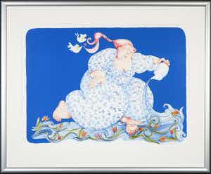 Ada Breedveld - Litho, De Watervrouw - Ingelijst verkocht voor € 40!