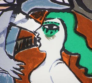 Corneille - Zeefdruk. Titel. "Femme et animeaux XIV kopen? Bied vanaf 120!