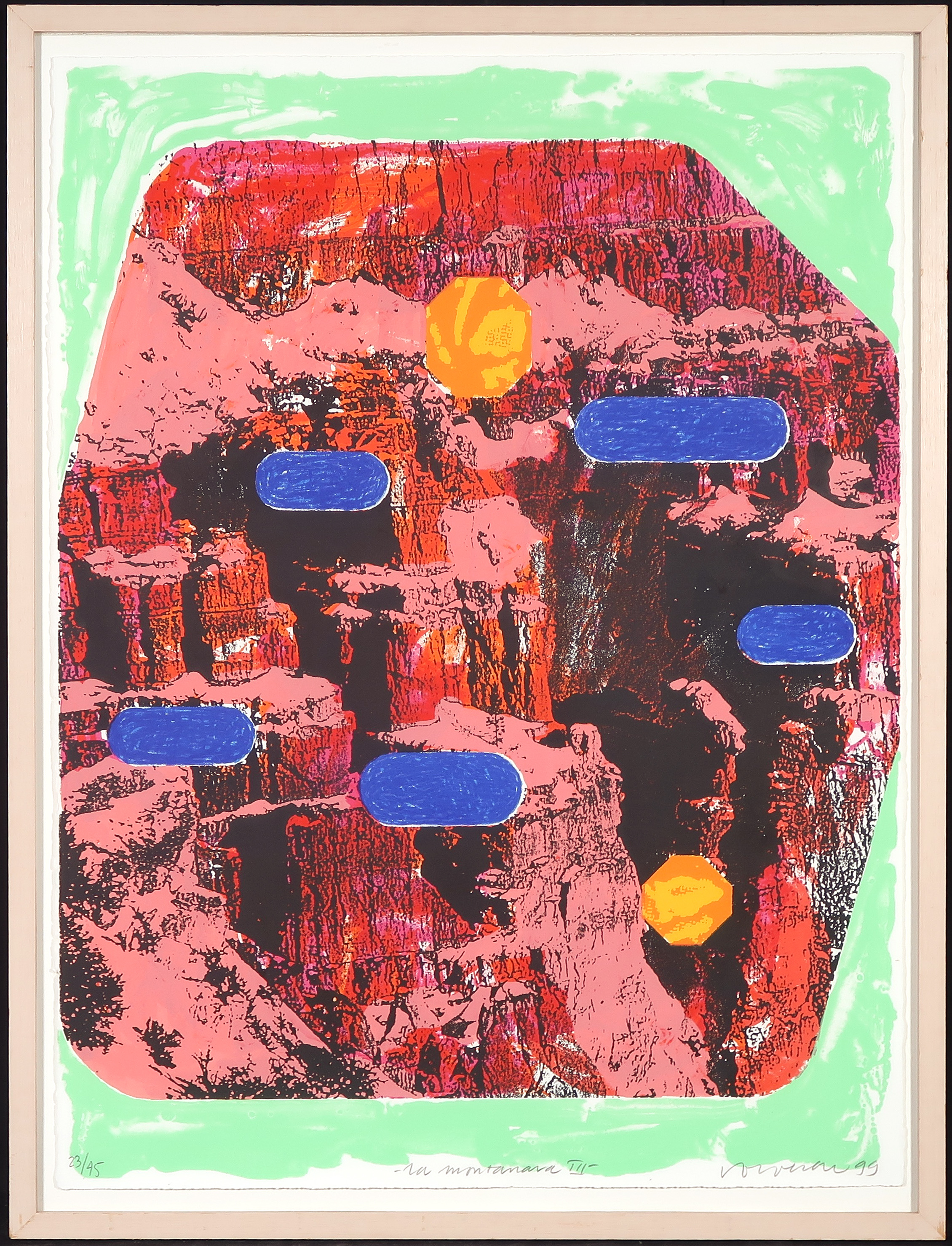 Jelis van Dolderen - Zeefdruk, La Montanara III - Ingelijst kopen? Bied vanaf 35!