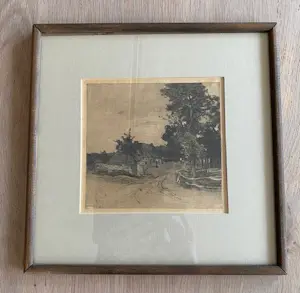 Philip Zilcken - Ets naar Anton Mauve; boerderij in landschap 1900 kopen? Bied vanaf 33!