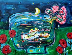 Hans Truijen - gouache - 1987 (keurige lijst) verkocht voor € 1250!