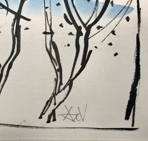 Andre van der Vossen - Abstracte inkttekening/aquarel kopen? Bied vanaf 50!