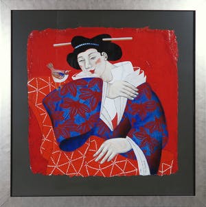 Ada Breedveld - Zeefdruk, Japonnaises VI - Ingelijst kopen? Bied vanaf 50!