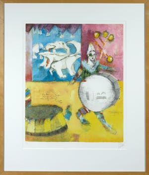 Astrid Engels - Litho, Z.T. (Circus) - Ingelijst kopen? Bied vanaf 1!