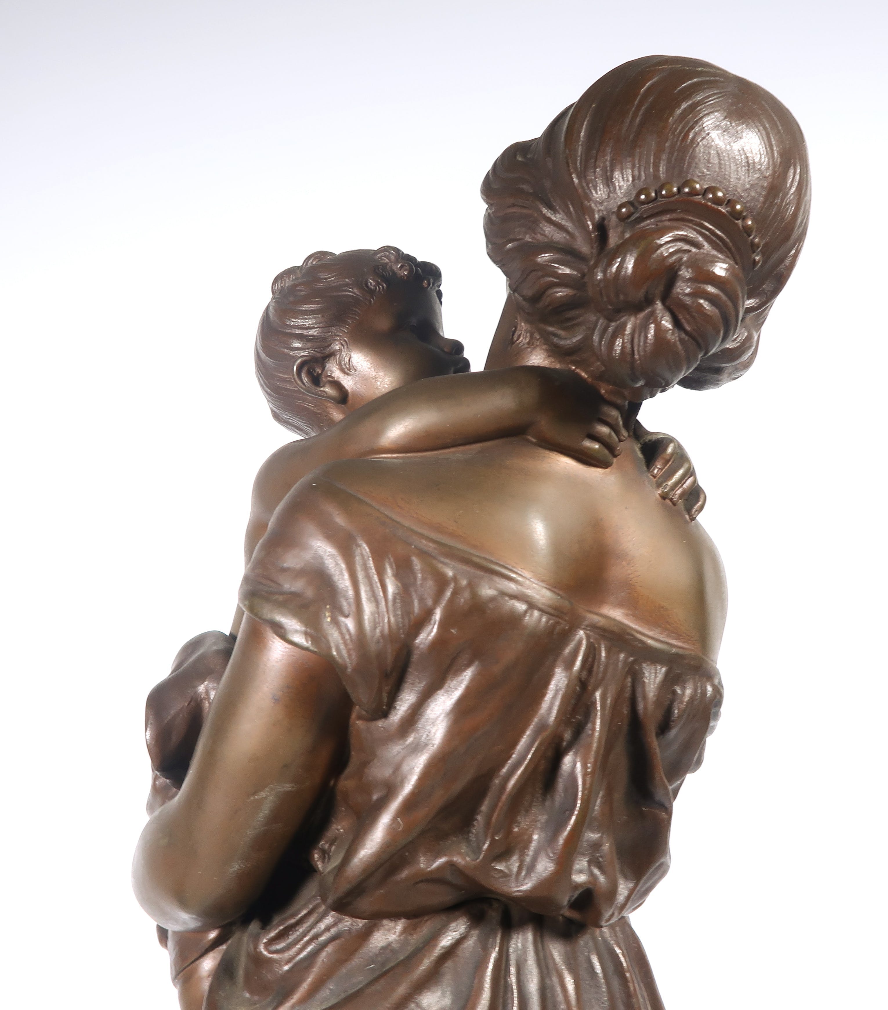 Charles Georges Ferville Suan - Bronzen beeld, Moeder met kind (Groot) kopen? Bied vanaf 350!