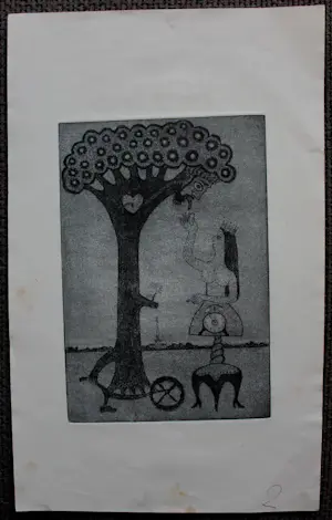 Willem Westbroek - 2 etsen op 1 blad: "voor Joop" - 1971 kopen? Bied vanaf 39!