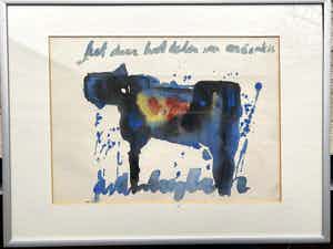 Anton Heyboer - dier in blauwtinten verkocht voor € 50!