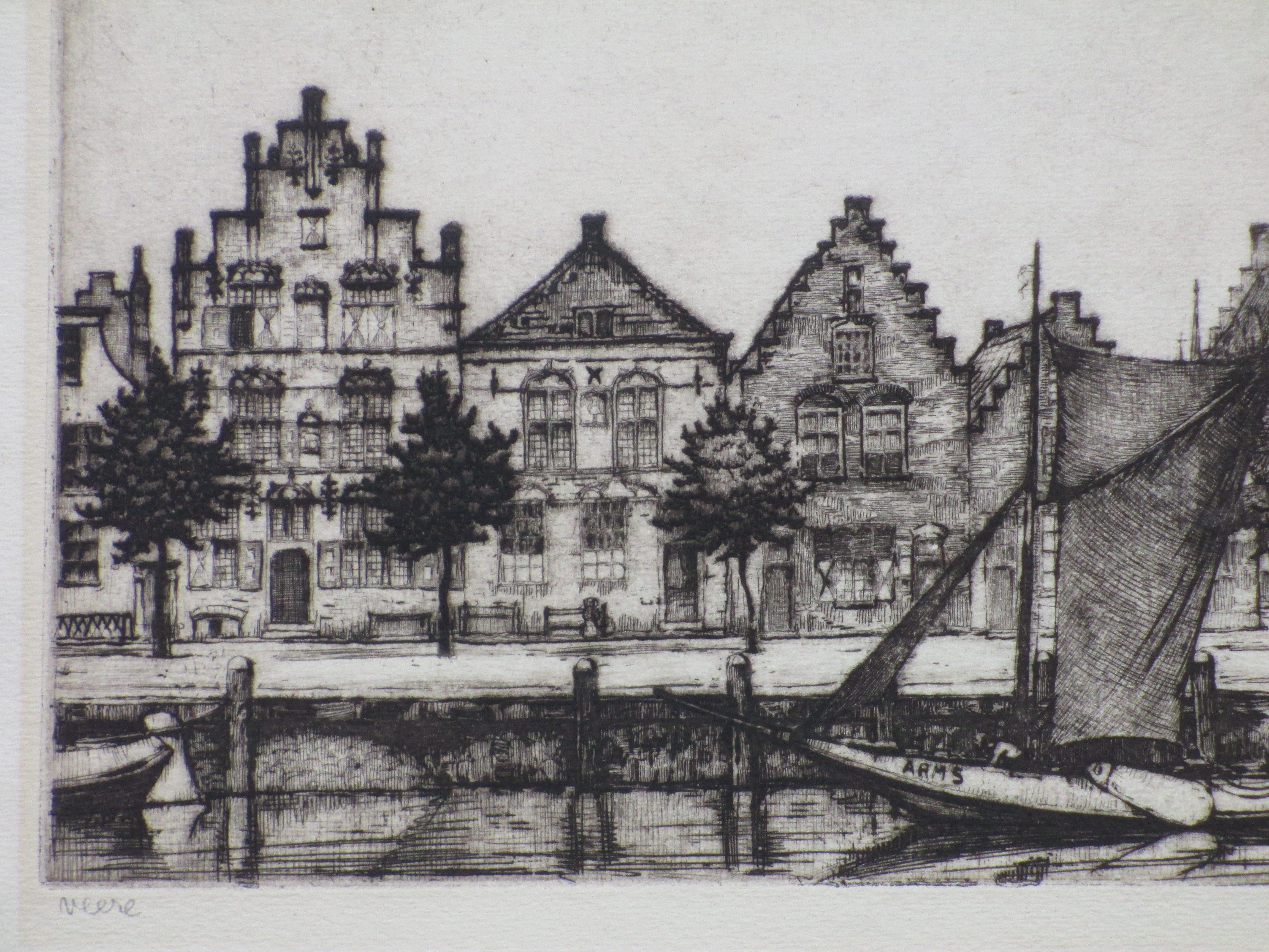 Louis Heijmans - De haven van Veere - Ets kopen? Bied vanaf 45!