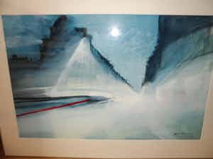 Bert Bruijn - Prachtig werk van Bert Bruijn: Gouache (groot), gesigneerd '1988'. verkocht voor € 40!