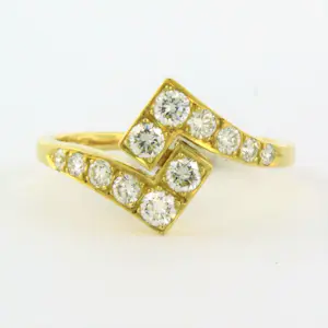 18k geel gouden ring bezet met briljant geslepen diamant 0.50ct - F/G - VS/SI kaufen? Bieten Sie von 700!