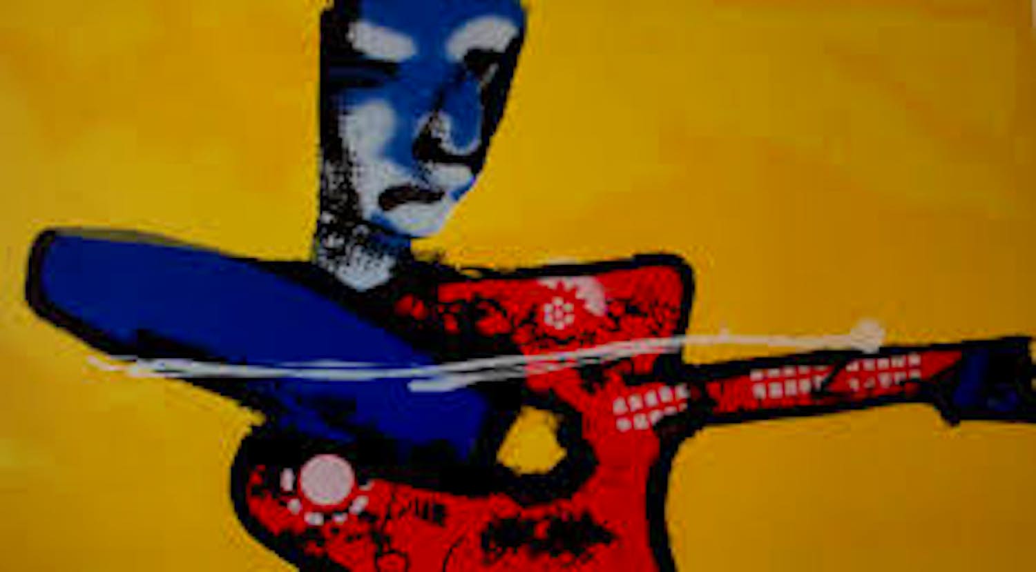 Herman Brood - Ingelijste zeefdruk: Guitar man kopen? Bied vanaf 695!