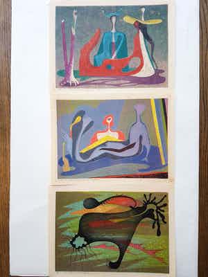 Harry van Kruiningen - Lot van 3 handgesigneerde kleurenlitho's verkocht voor € 75!