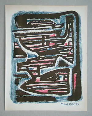 Alfred Manessier - Formes et Transparance - 1953 - Originele lithografie gesigneerd kaufen? Bieten Sie von 70!