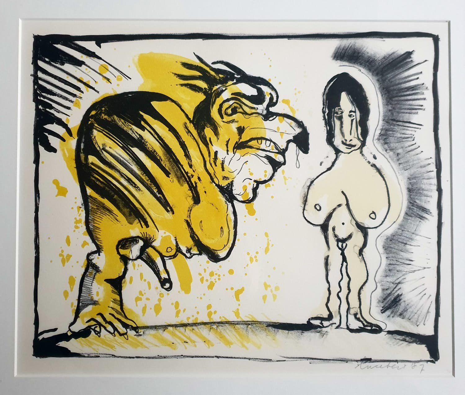 Lucebert - Monsters met meisjes - uit de KPN collectie verkocht voor € 195!