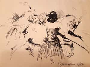 Jan Groenestein - Litho geblinddoekte vrouw 16/20 verkocht voor € 70!