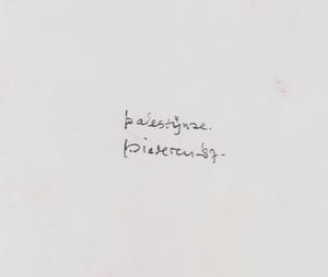 Jef Diederen - Gemengde techniek op papier, Palestijnse kopen? Bied vanaf 150!