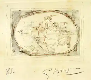 Georges Braque - Gesigneerde ets, Oiseau verkocht voor € 1500!