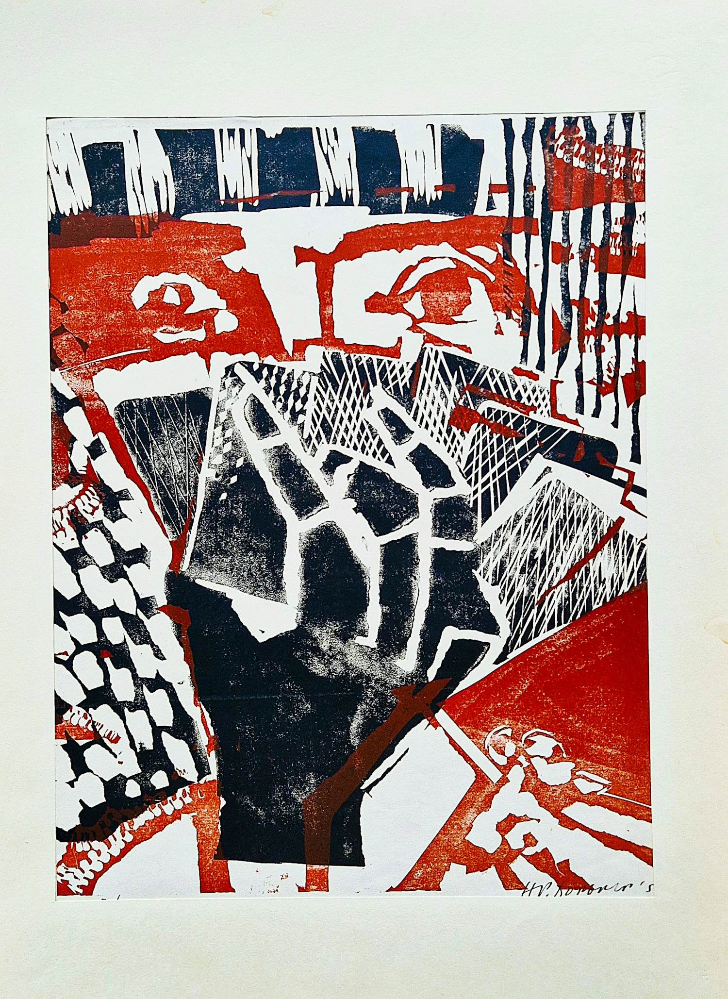 Hans Peter Doebele - Grote 1954 Houtsnede in 2 kleuren "Canasta" - beperkte oplage - gesigneerd kopen? Bied vanaf 48!