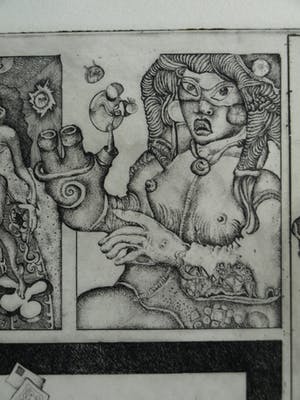 Ab Steenvoorden - Ets met blinddruk , Gemini – Surrealistische voorstelling, 1973 – 24 x 29½ cm kopen? Bied vanaf 1!