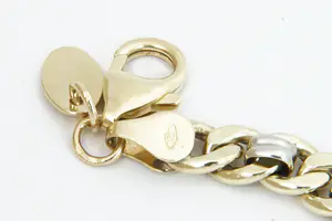 18 - Aparte 14Krt ged. gouden fantasie armband - gekeurd - zilveren ringetjes! kopen? Bied vanaf 110!