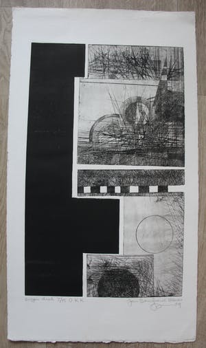 Jan Bernard Meinen - Ets - Abstracte compositie met geometrische vormen: O.K.K kopen? Bied vanaf 49!