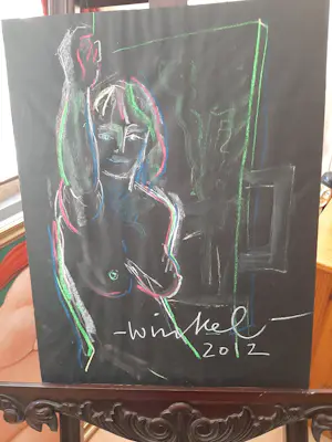 Michael Winkel - Krijttekening, vrouwelijk schoon kopen? Bied vanaf 35!