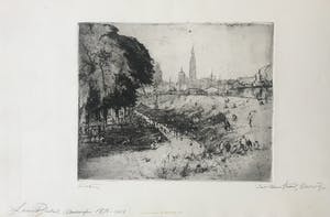 Louis Peeters - Origineel gesigneerde ets - 'Sint Anna strand Antwerpen' kopen? Bied vanaf 1!