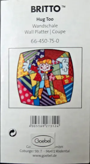 Romero Britto - 'Hug Too' Wall Platter kopen? Bied vanaf 69!