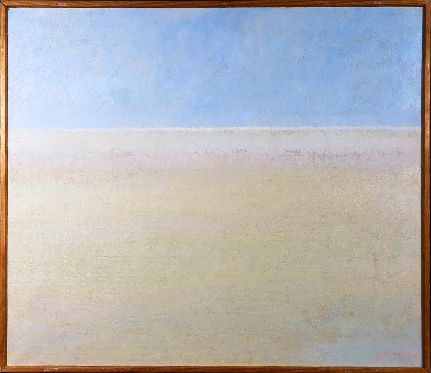 Rudi Polder - Olieverf op doek, Strand na regen - Ingelijst verkocht voor € 100!
