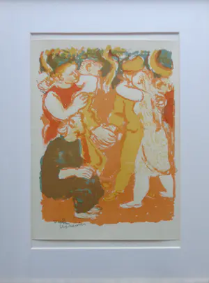 Maurice Savin - L'HEURE DE LA DANSE / KLEURLITHO / 48x38cm / KADER / SIG / 1963 kopen? Bied vanaf 25!