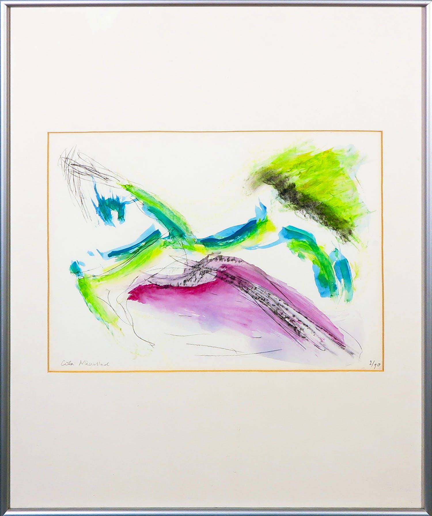 Cobi Nieuwstad - Gemengde techniek op papier, Zonder titel - Ingelijst kopen? Bied vanaf 1!