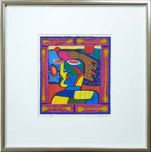 Clemens Briels - Figuren "XIII" (2002) - Ingelijst verkocht voor € 95!