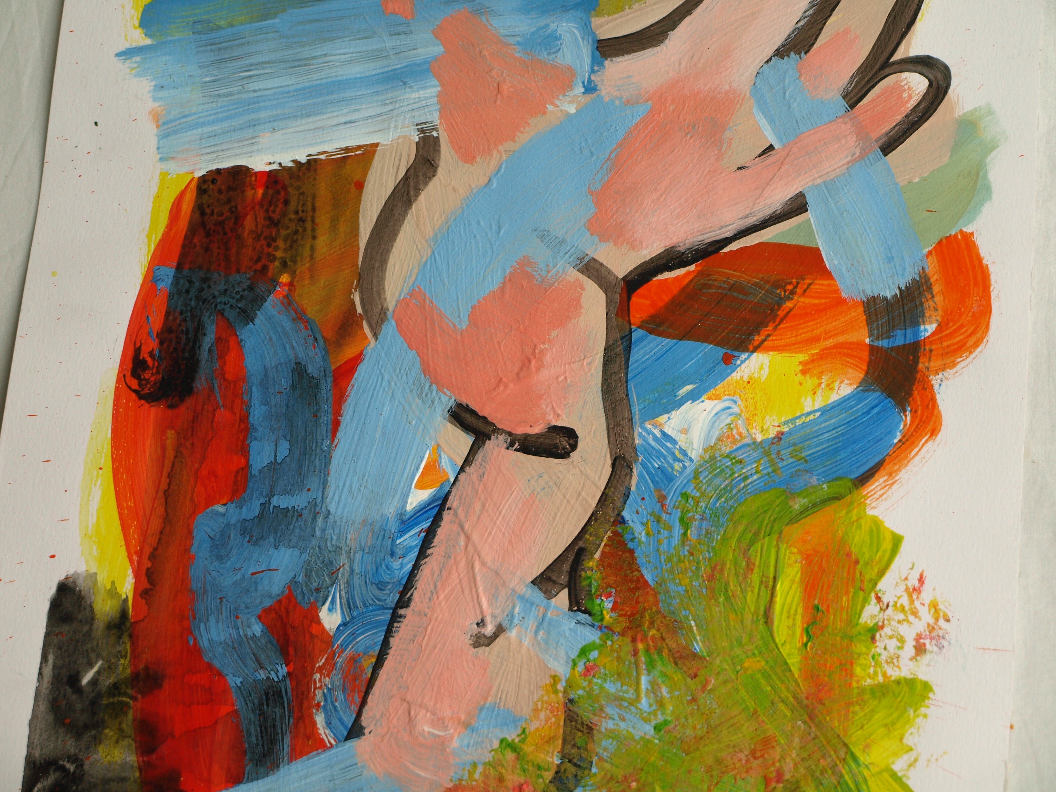 Peter Klashorst - Acrylverf op papier – Abstract 12 - 2016 kopen? Bied vanaf 35!