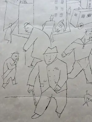 Georg Grosz - Strasse in der Vorstadt. Uit Erste George Grosz Mappe. kopen? Bied vanaf 225!