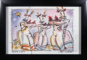 Eric Schreurs - Potloodtekening, Tripple Nipple - Ingelijst kopen? Bied vanaf 35!