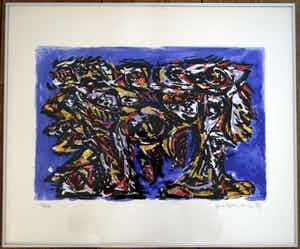 Theo Wolvecamp - Zeefdruk - Abstracte Compositie verkocht voor € 300!