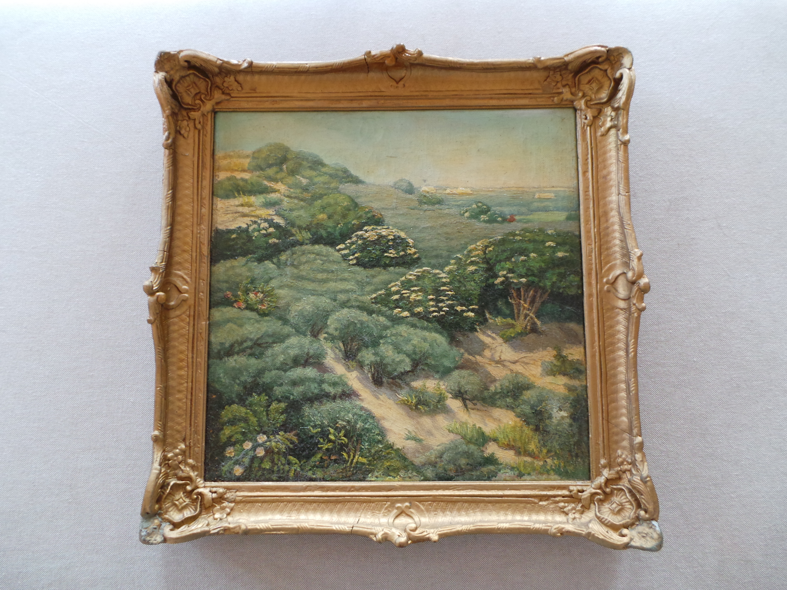 Niet of onleesbaar gesigneerd - Landschap 20 eeuw  verkocht voor € 57!