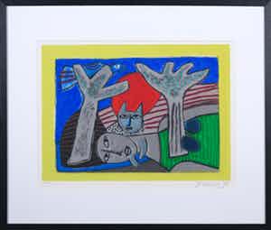 Corneille - Litho, Complicite entre la feme - Ingelijst verkocht voor € 150!