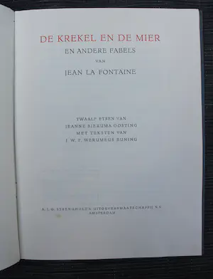 Jeanne Bieruma Oosting - 12 etsen in boek "fabels van la fontaine" (gesigneerd) kopen? Bied vanaf 495!