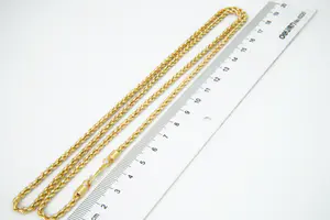 13 - Lang (75cm!) & massief 22 Krt geelgouden "Koord" collier ketting - gekeurd kopen? Bied vanaf 970!