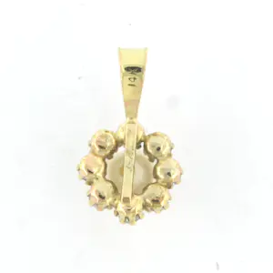 14k geelgouden entourage hanger bezet met parel en zirkonia kopen? Bied vanaf 1!