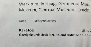 AcheterTheo van Hoytema - Kaketoe. Signatuur Richard Roland Holst.? Enchérissez de 229!
