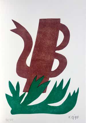 Klaas Gubbels - linosnede uit 1998 - oplage 125. verkocht voor € 175!