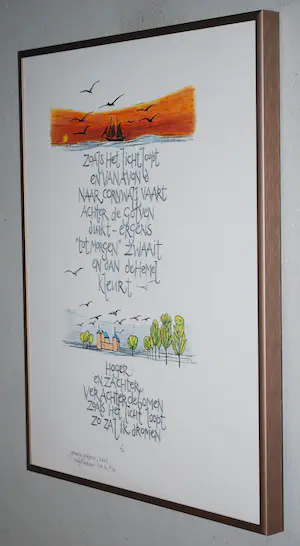 Greetje Grijpma - Vogelverzen nr.6 - oplage slechts 10 - ingelijst kopen? Bied vanaf 40!