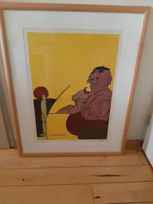 Valerio Adami - Zeefdruk, titel, La Source. Groot werk kopen? Bied vanaf 80!